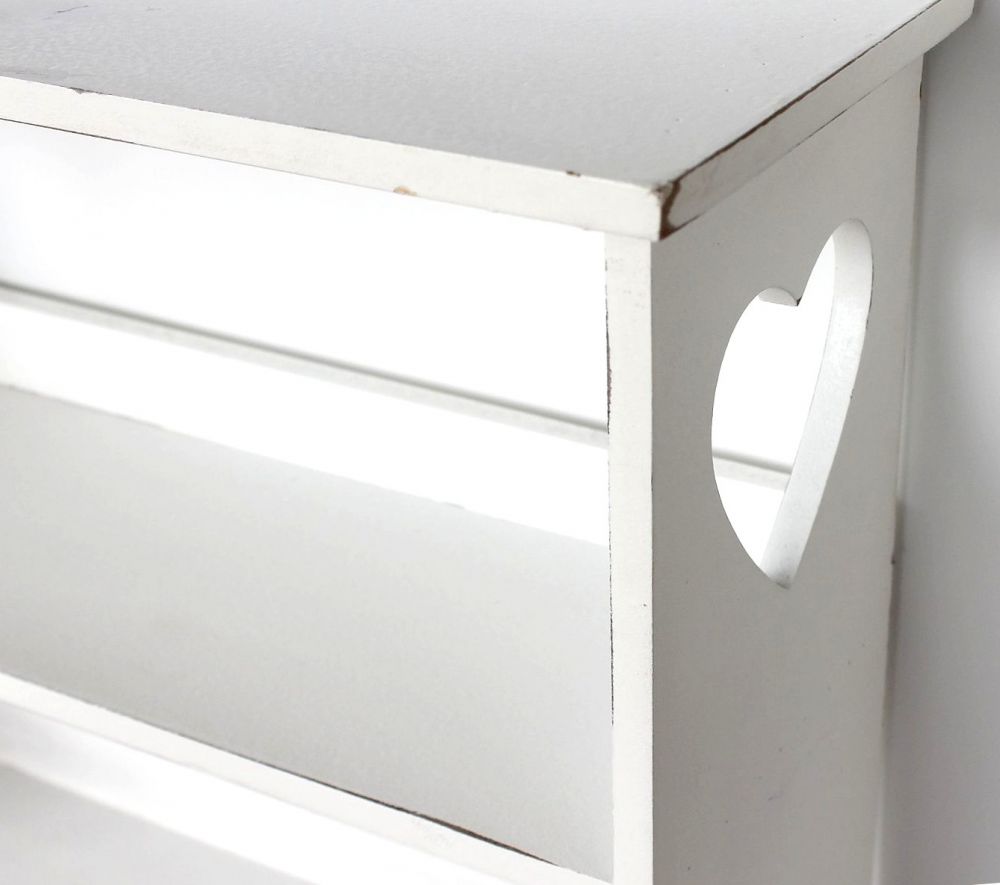 Wandregal mit Herz 12013 Regal 50cm Vintage Shabby Landhaus Küchenregal