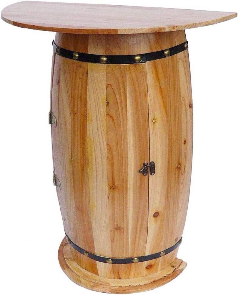 Sideboard Table Wine barrel 0373 Cupboard Wine Shelf Barrel wooden 73cm Side table Console