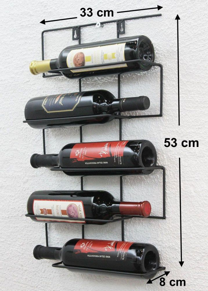 Wine rack "CINCO" 53cm HX13615 metal Bottle holder Bottle stand Shelf