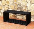 DanDiBo Gartenbank Metall Wetterfest Schwarz 100 cm Sitzbank Modern D-Stil Parkbank Eisen Blumenbank