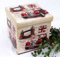 Stool made from imitation leather Seat 2219 Storage box 40cm Cube Trunk Basket