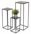DanDiBo Blumenhocker Metall Schwarz Eckig 3er Set  Blumenständer Beistelltisch 434 Blumensäule Modern Pflanzenständer Pflanzenhocker