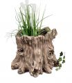DanDiBo Pflanztopf Baumstamm aus Magnesia Blumentopf 30 cm Wetterfest Frostfest 719397-1 Pflanzgefäß Übertopf Kunststein Garten Gartendeko Dekovase Baumstumpf Holzoptik Gartendekoration
