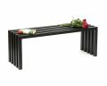 DanDiBo Gartenbank Metall Massiv Wetterfest Schwarz 120 cm Sitzbank Modern 96245 Parkbank Eisen Blumenbank