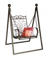 DanDiBo Hängesessel Braun Metall 130 cm Schaukel mit Ketten und Gestell 96024 Hängebank Gartenschaukel Hollywoodschaukel