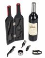 DanDiBo Weinöffner Set 5 Tlg. im Weinflaschen Design Wein Zubehör Set Geschenk mit Kellnermesser Korkenzieher Ausgießer Tropfring Korken mit Dichtung Geschenkset Silber