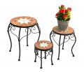 Blumenhocker Merano Mosaik 3er Set 12014 Blumenständer 20 ,27, 37cm Hocker Rund