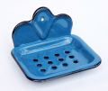 Soap dish 618 Soap holder 13cm enamelled Cottage Style Enamel Soap  (blue  )