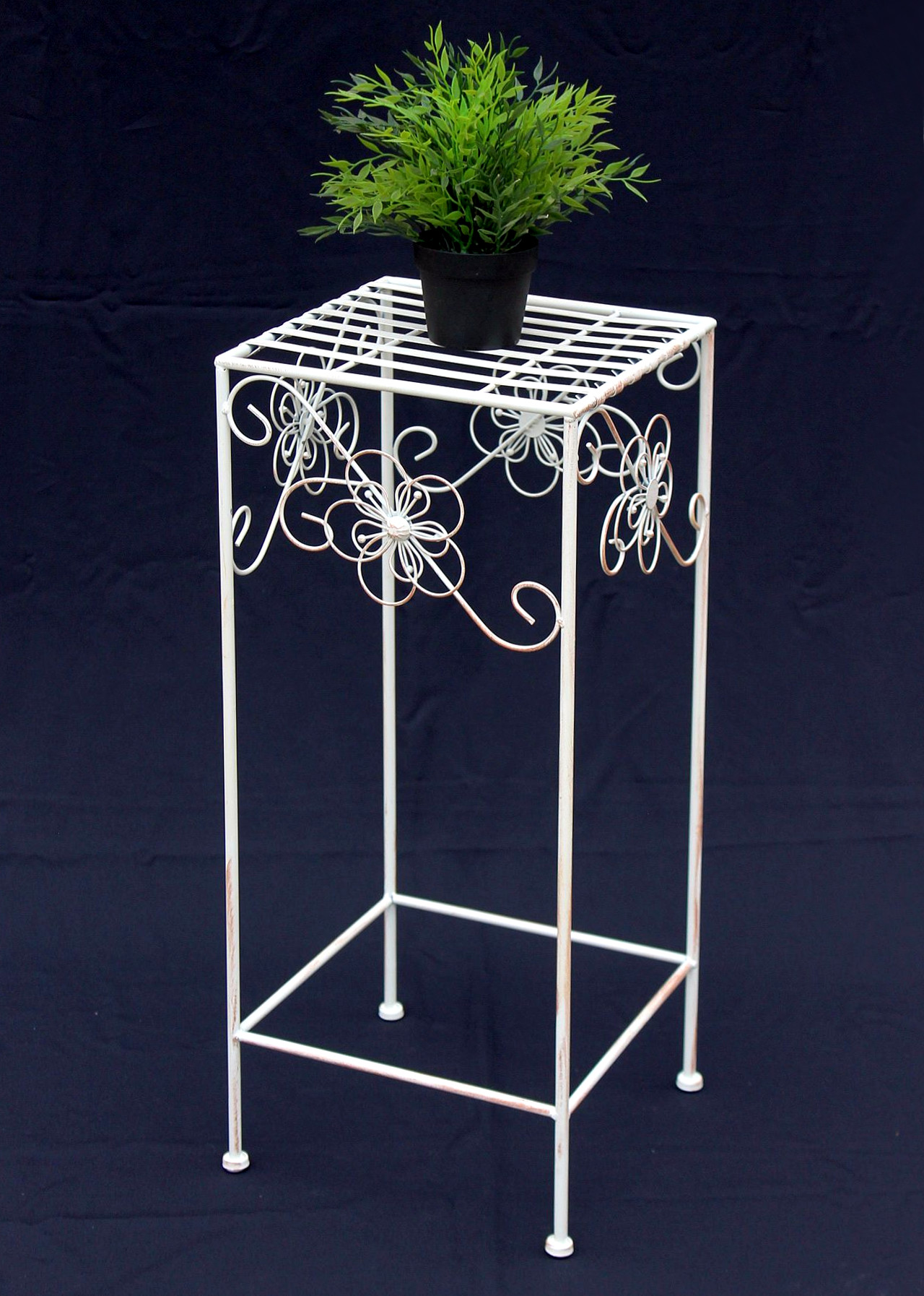 Blumenhocker Metall Eckig Weiß 72 cm Blumenständer 20348 ...