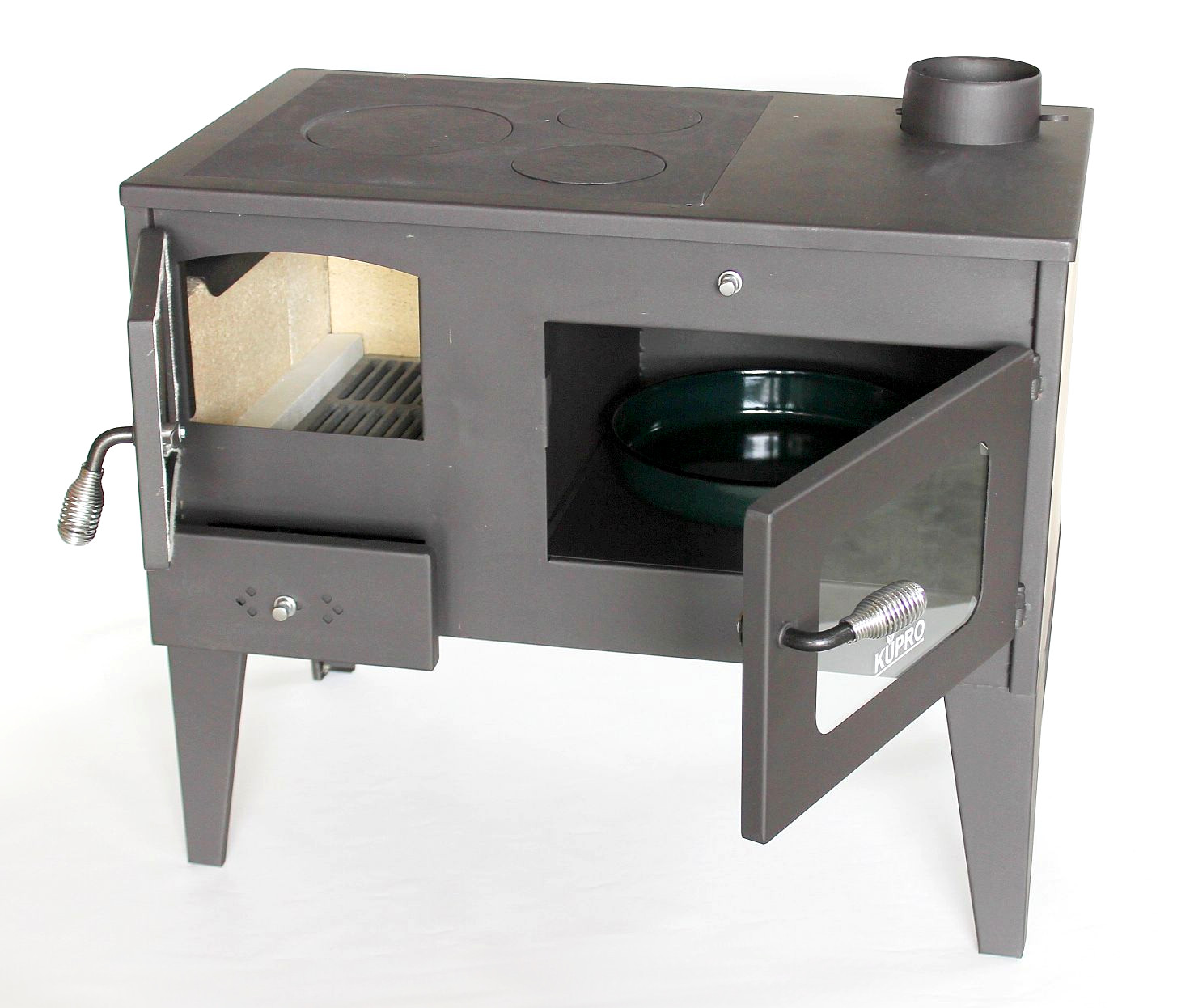 Kaminofen mit Backfach und Herdplatte 93894 Werkstattofen