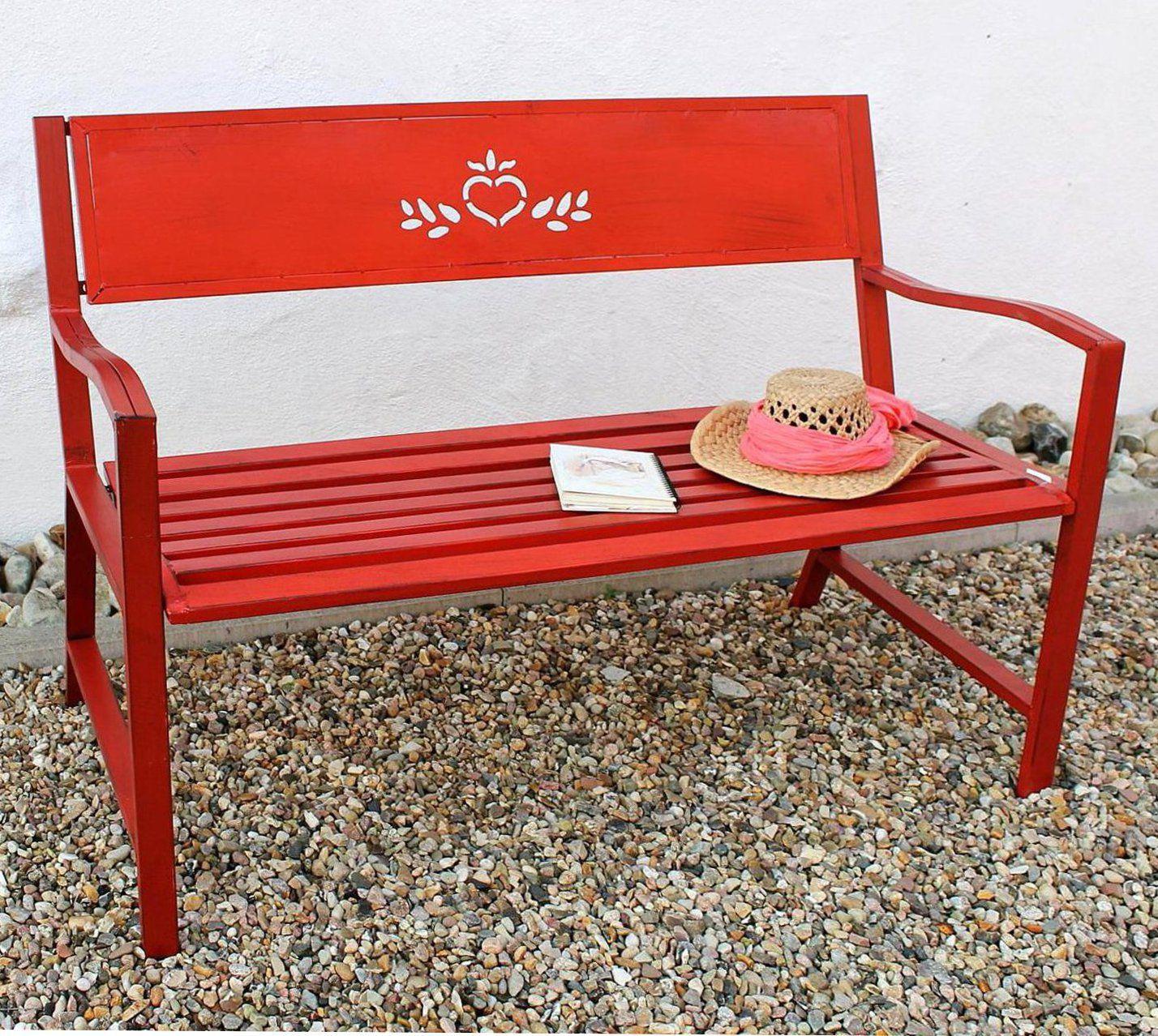 Bank Passion Gartenbank Rot 121496 Sitzbank 120 cm Metall Eisen
