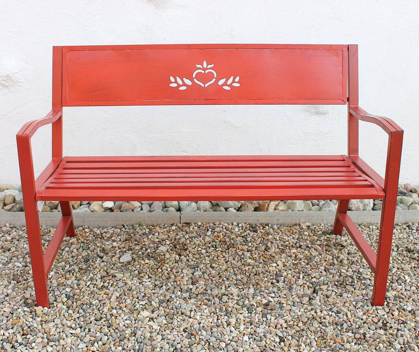 Bank Passion Gartenbank Rot 121496 Sitzbank 120 cm Metall Eisen