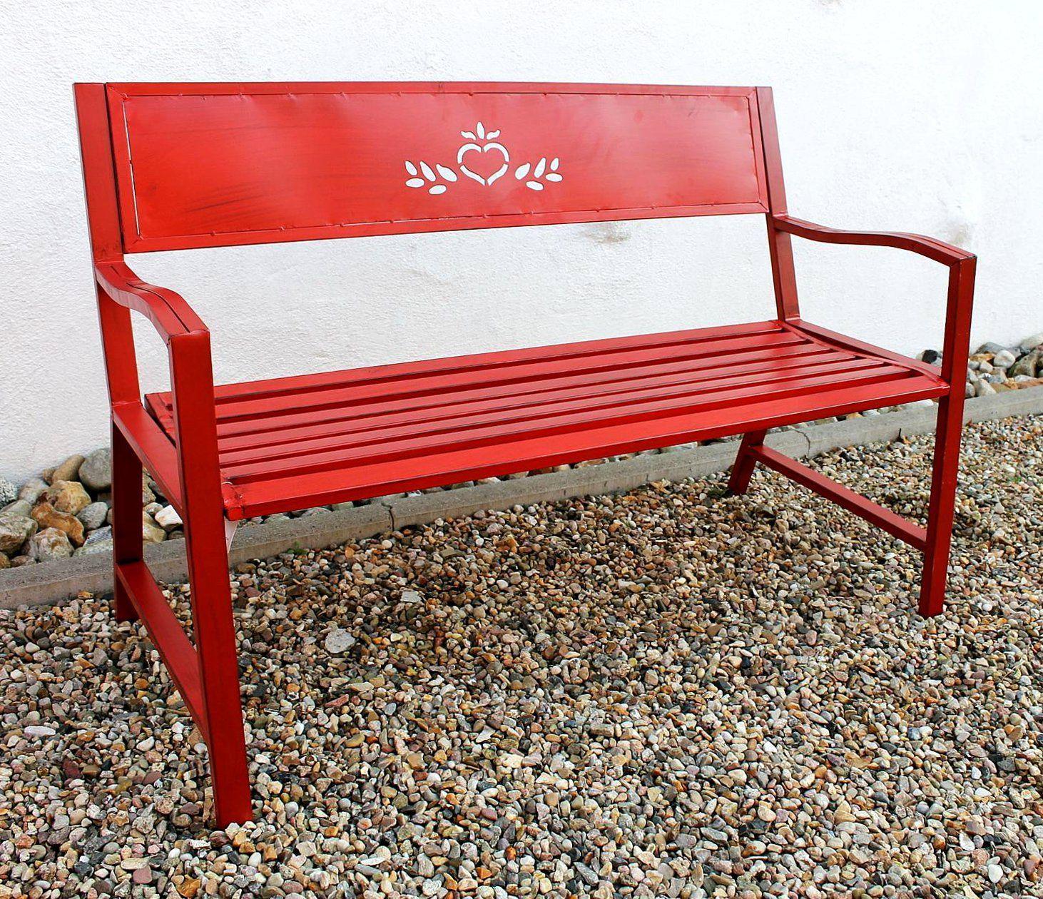 Bank Passion Gartenbank Rot 121496 Sitzbank 120 cm Metall Eisen