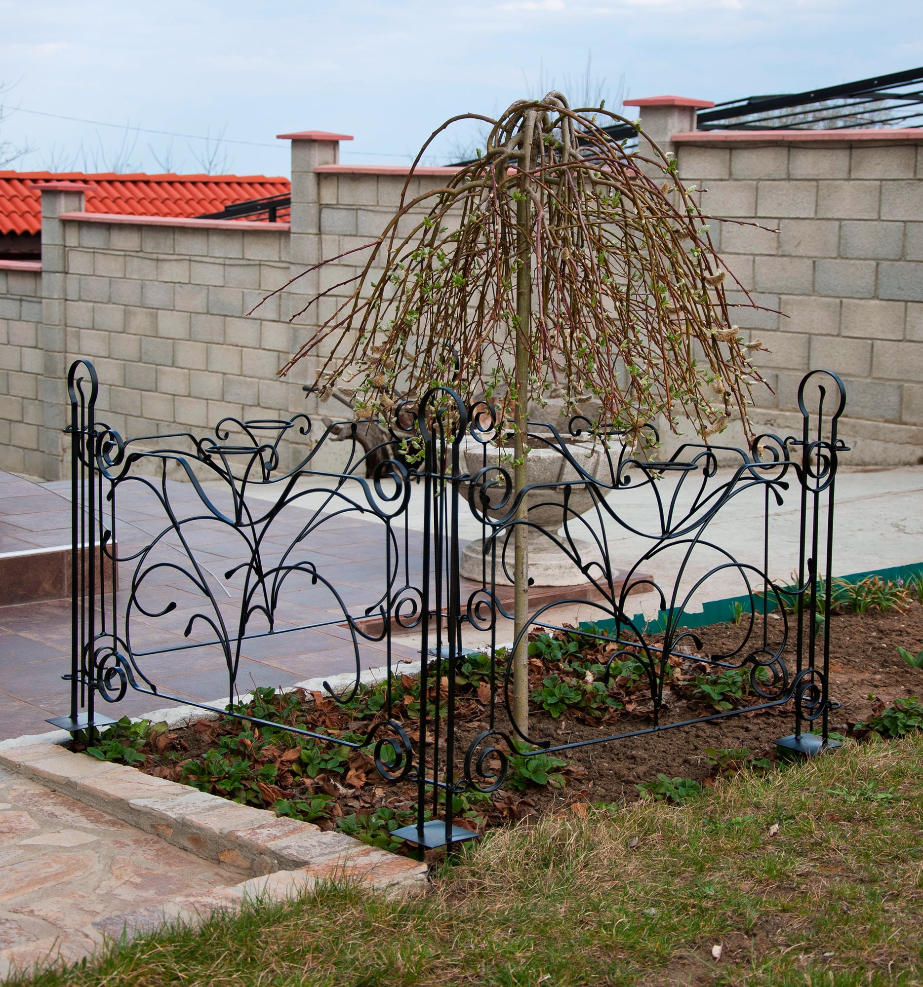 Designer Gartenzaun Dekor Zaunelement 90 Cm Zaun Metall Schmiedeeisen Steckzaun Ebay