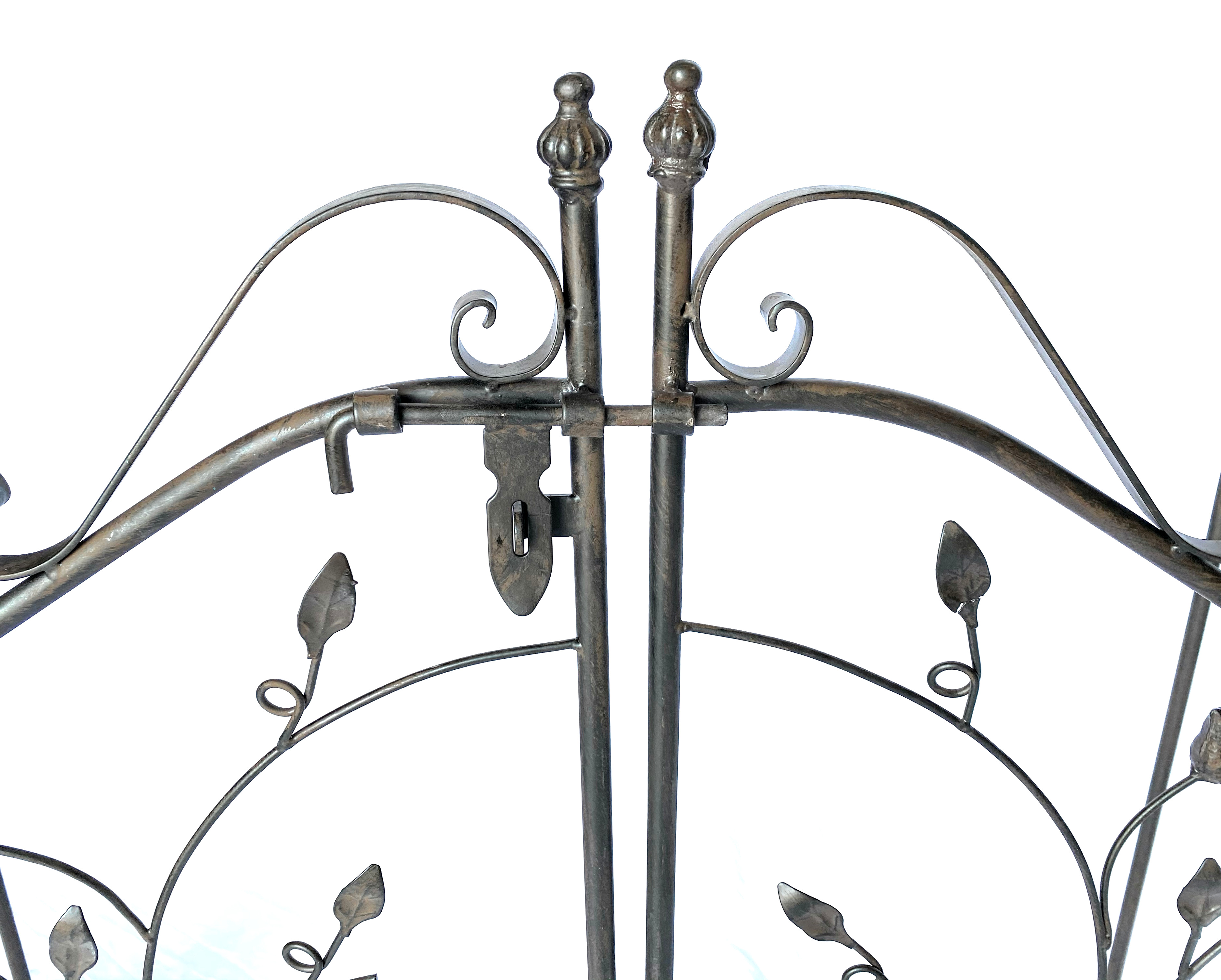 Rosenbogen mit Tor Metall 18604 Torbogen Gartentor Eisen Rankhilfe