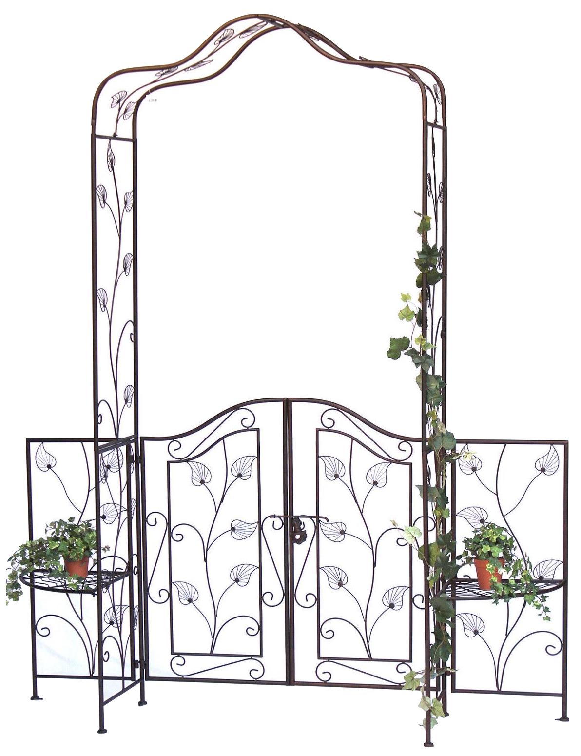 Rosenbogen mit Tor Pforte 101759 aus Metall Gartentor ...