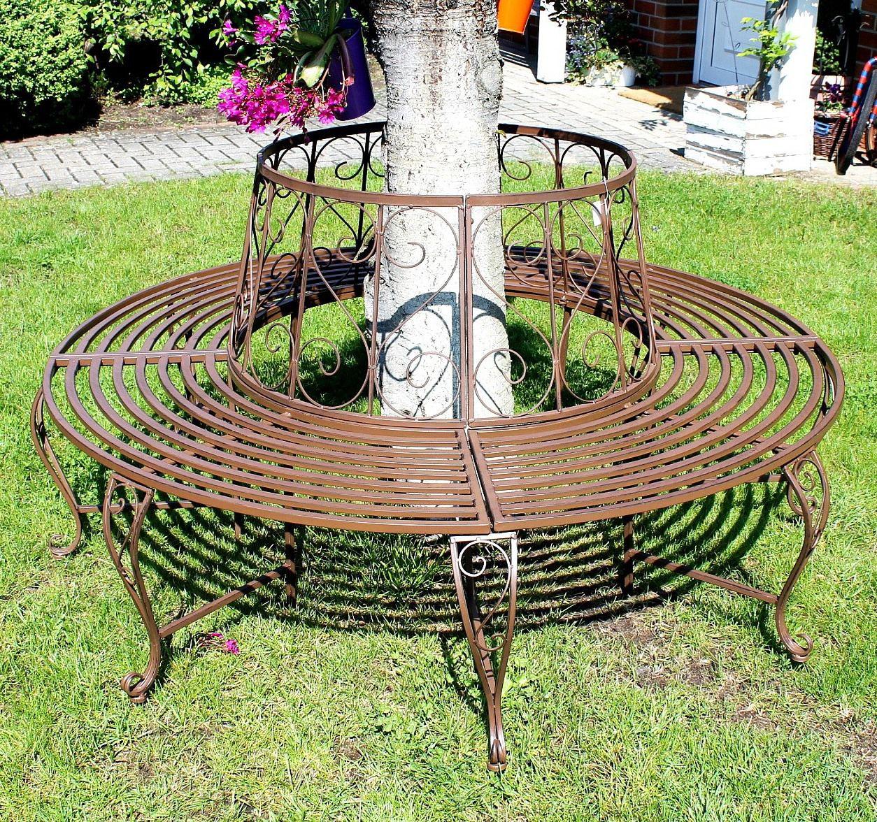 Rundbank aus Metall Bank 120749 Baumbank Sitzbank Gartenbank D160 cm H