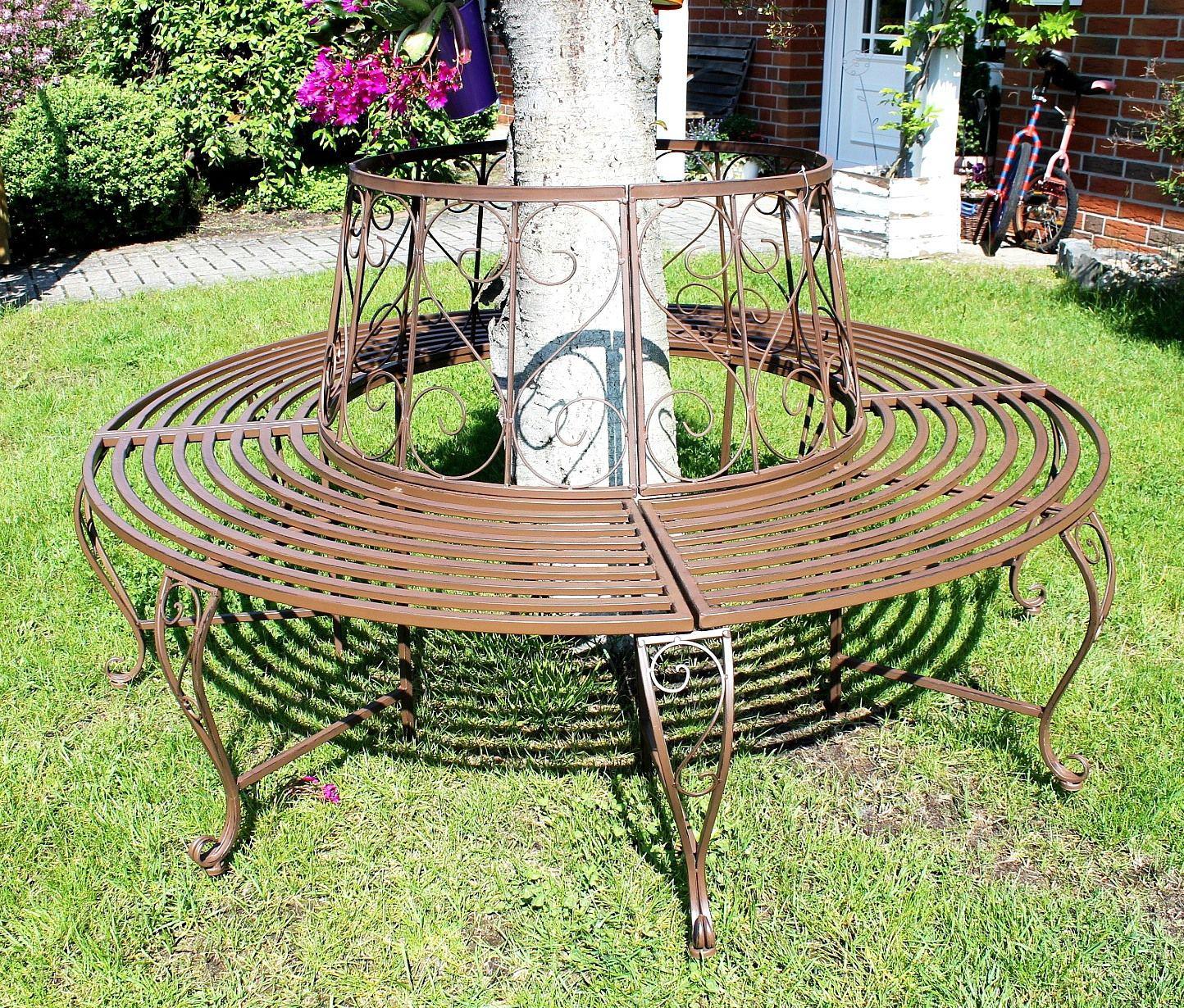 Rundbank aus Metall Bank 120749 Baumbank Sitzbank Gartenbank D160 cm H