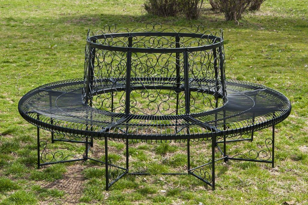 Rundbank XXL D200 cm aus Metall Bank Baumbank Sitzbank Gartenbank