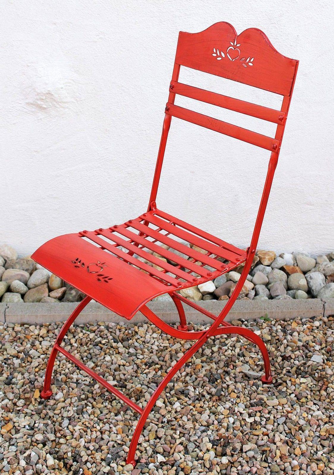 Sitzgruppe Passion Tisch mit 2 Stühle Set aus Metall Rot Sitzgruppe Passion Tisch mit 2 Stühle Set aus Metall Rot