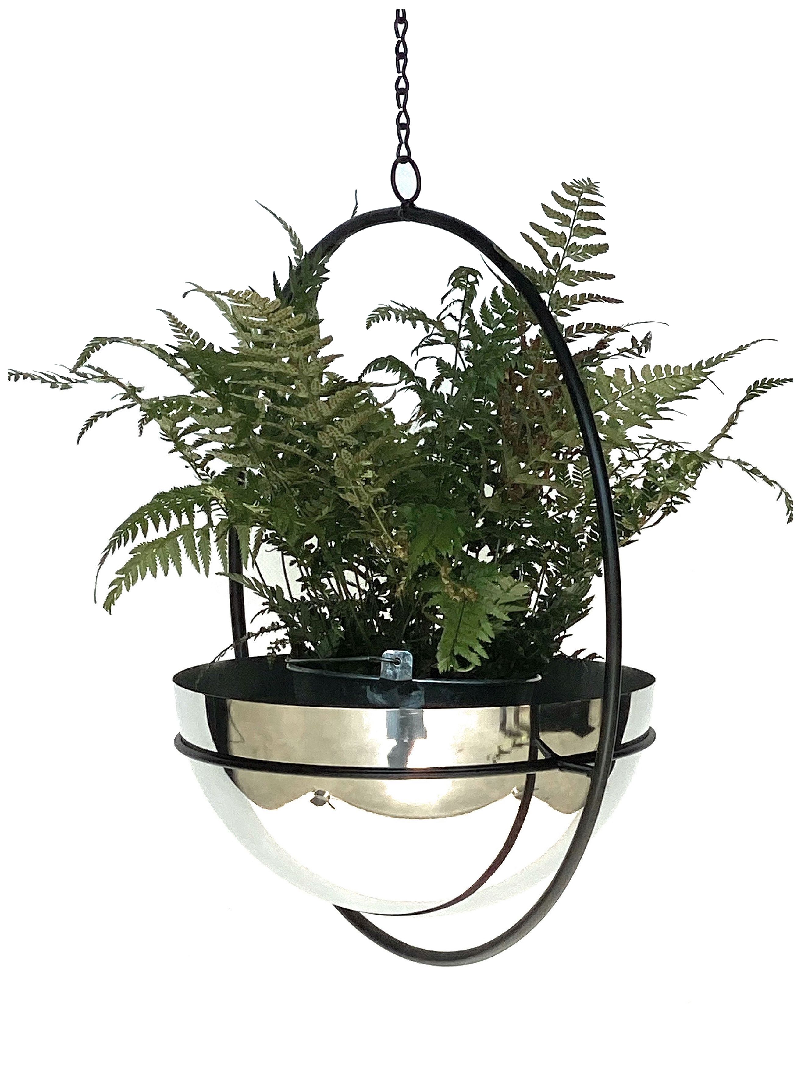 Blumenampel Innen Metall Wand Hängepflanzen 78 cm 96087 L mit Topf Silber Modern