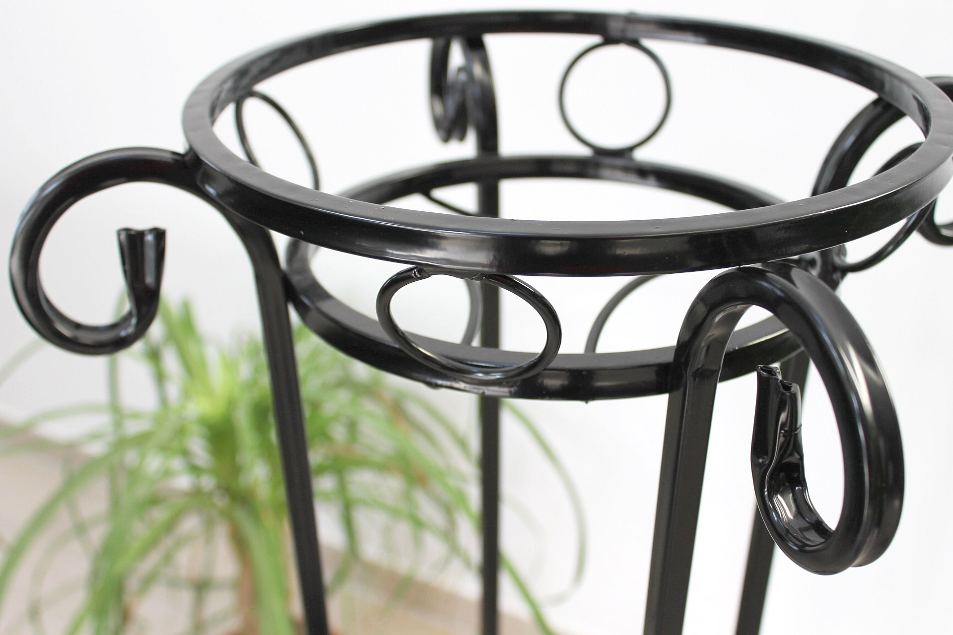 Blumensäule Metall Schwarz KW042 Blumenständer 97 cm Pflanzsäule Pflanzenständer