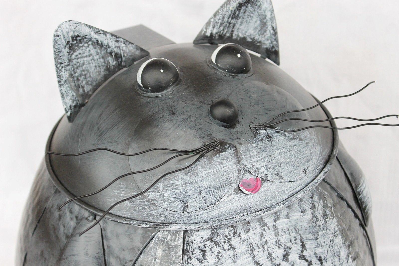 Abfalleimer Katze Treteimer BL68 schwarzer Kater Mülleimer aus Metall