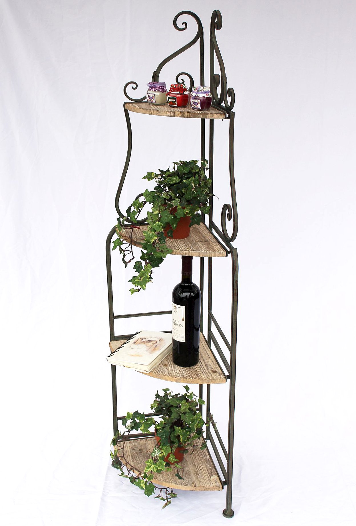 Eckregal Regal Malega 12061 aus Metall und Holz 145 cm Bücherregal