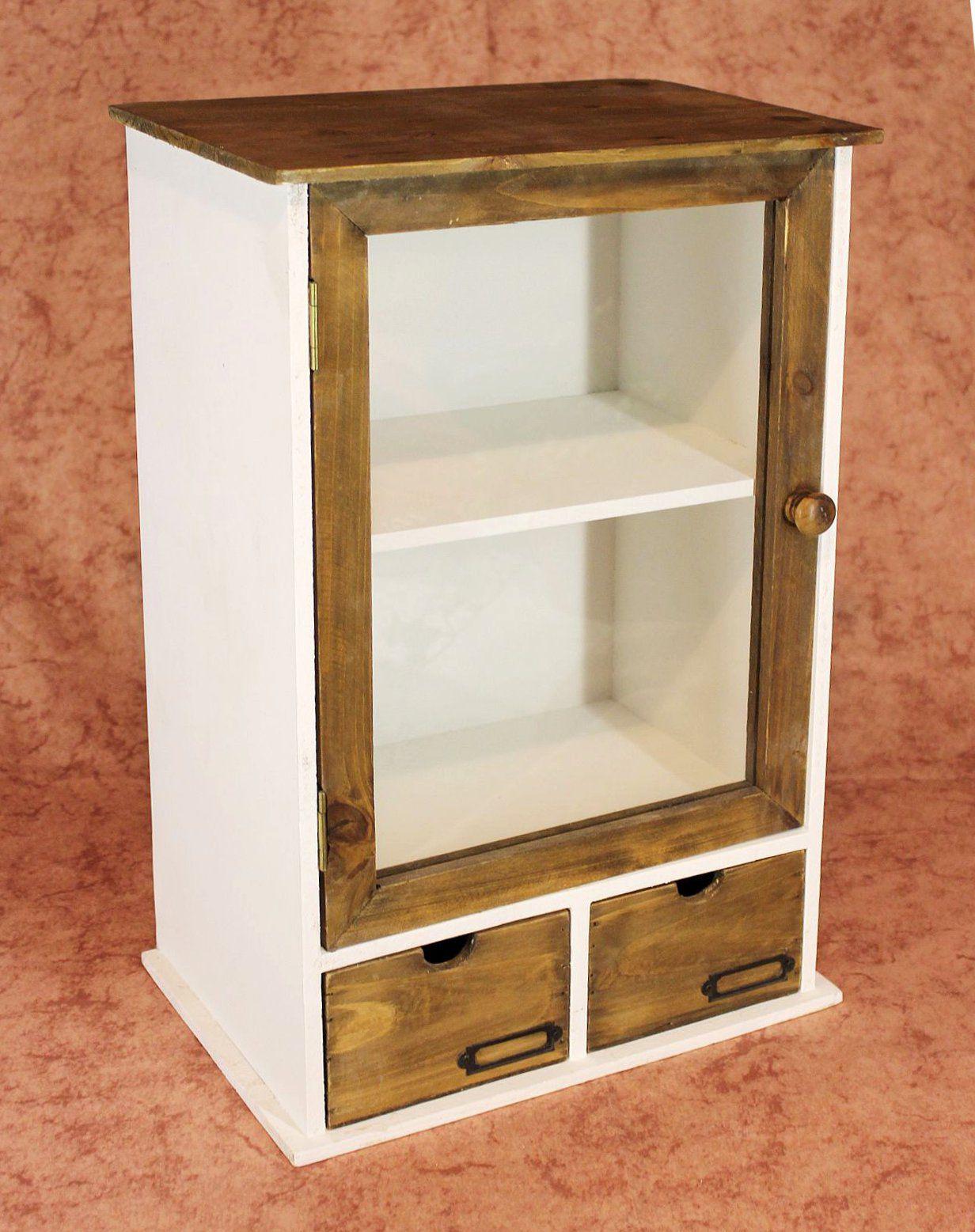 Schrank Minivitrine 12024 Küchenschrank Regal 50 cm Shabby Küchenregal